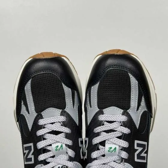 New Balance 991 V2 U991UT2 Black Silver Cream White Brown Sneaker BS-87084