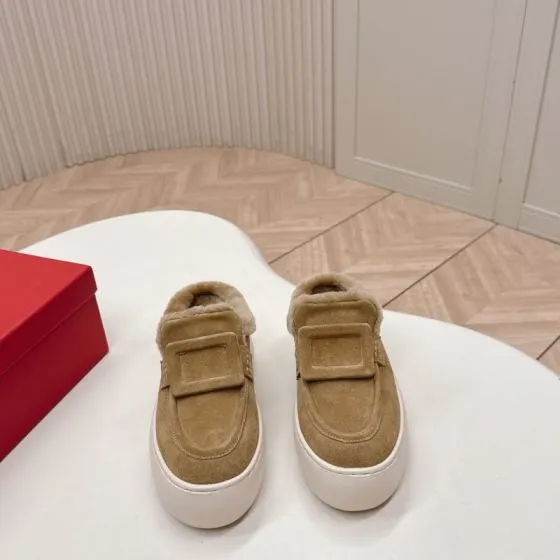Roger Vivier NewViv Platform Mule Chestnut Beige Off White Sneaker BS-87466