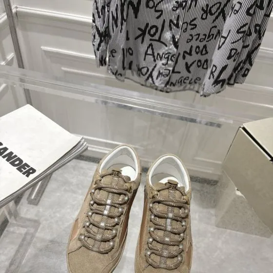 Golden Goose GGDBNew Golden Goose Deluxe Brand SNERKERS GGDB Khaki Light Brown Silver White Sneaker BS-87407