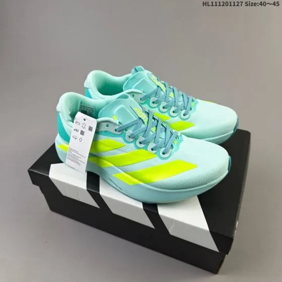 Adidas Adizero Evo SL JS4452 White Blue Mint Neon Yellow EU 40-45 Running Shoe - Men s BS-65434