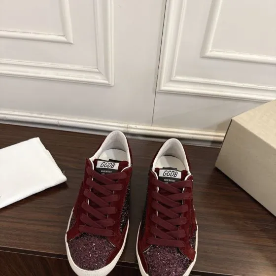 Golden Goose Superstar Burgundy White Skate Shoe BS-87456