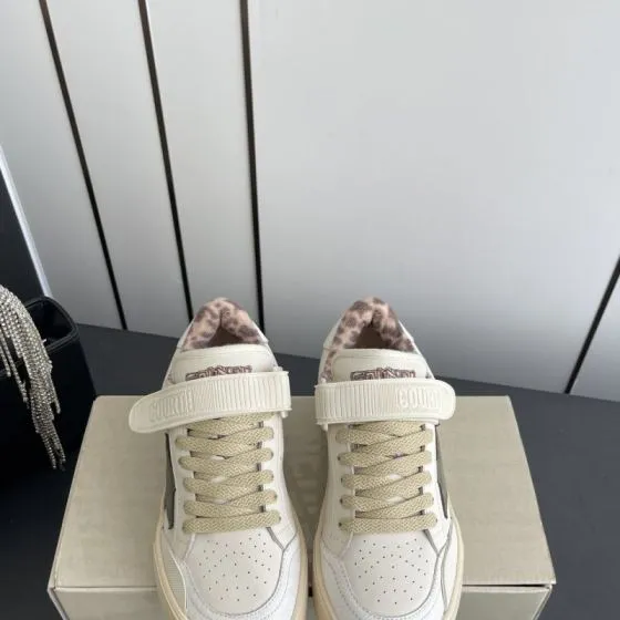 Golden Goose Court Strap Off White Dark Grey Beige Pink Brown Skate Shoe BS-87443