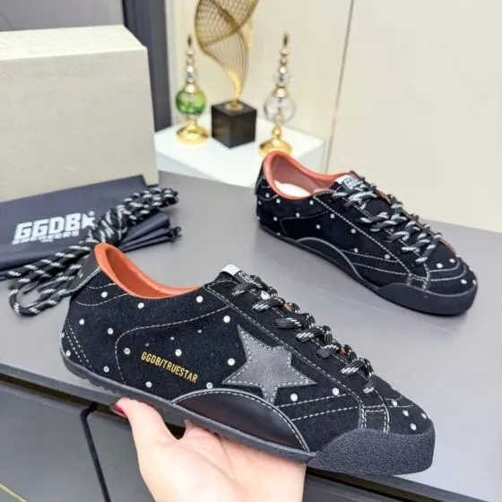 Golden Goose Truestar Black Silver Orange Skate Shoe BS-87372