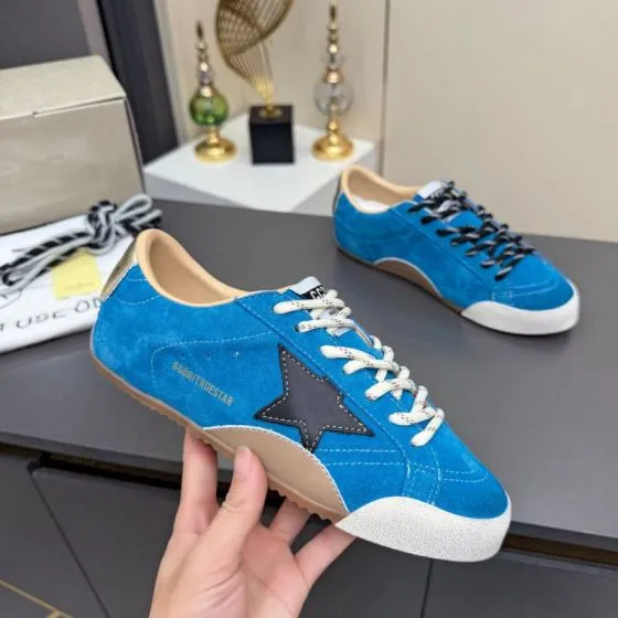 Golden Goose True Star Blue Black Beige White Gold Skate Shoe BS-87353
