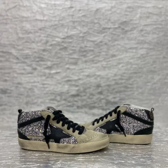 Golden Goose Midstar silver black beige skate shoe