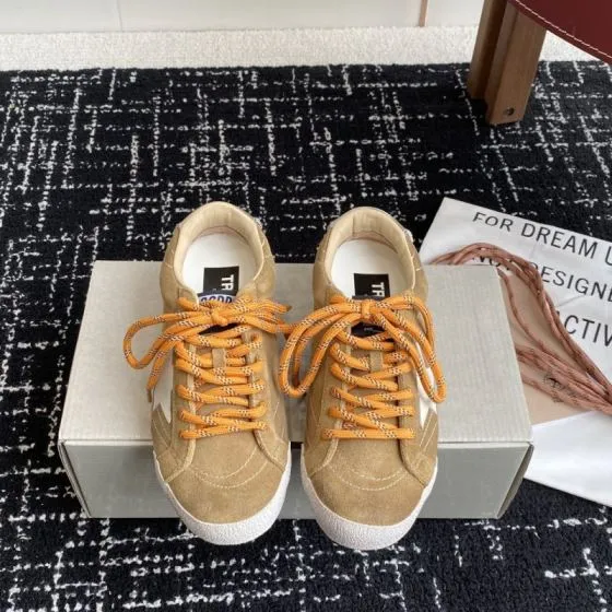 Golden Goose Super Star Tan White Orange Beige Skate Shoe BS-87425