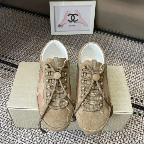 Golden Goose GGDB Golden Goose New Khaki Light Brown Silver White Sneaker BS-87449