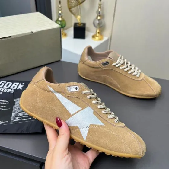 Golden Goose Running Marathon Tan Silver Gum Beige Sneaker BS-87365