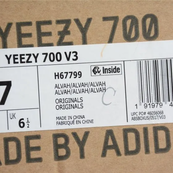 Yeezy 700 V3 Alvah H67799 Black Dark Grey Sneaker BS-87555