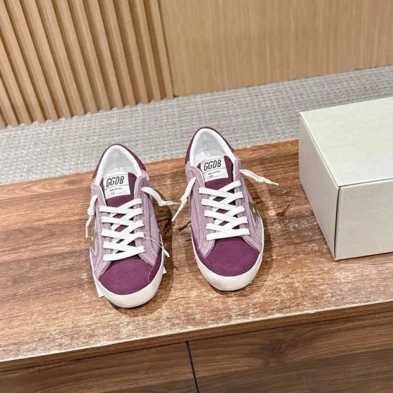 Golden Goose Superstar Light Purple Burgundy Off White Skate Shoe BS-87403