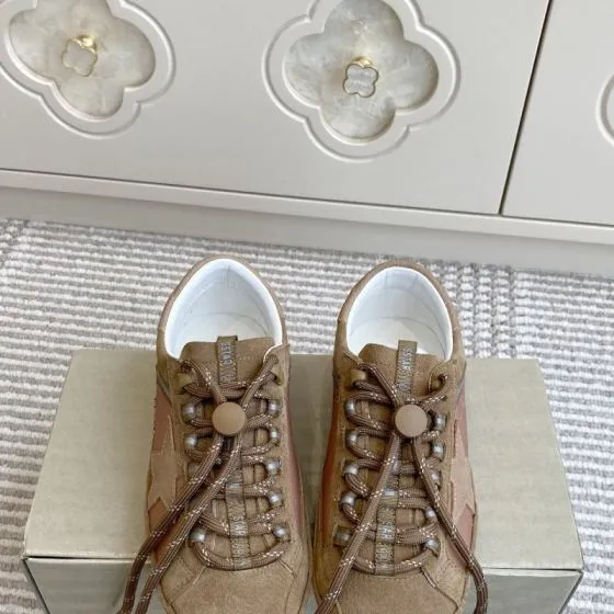 Golden Goose Super Star Tan Light Pink White Brown Sneaker BS-87410