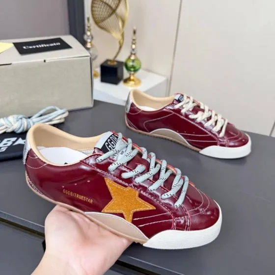 Golden Goose Truestar Burgundy Orange Beige White Light Blue Skate Shoe BS-87371