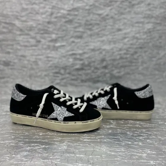 Golden Goose Hi Star black silver off white skate shoe