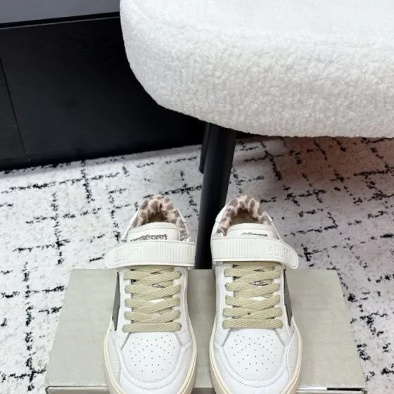 Golden Goose Court Strap White Cream Olive Beige Brown Skate Shoe BS-87415