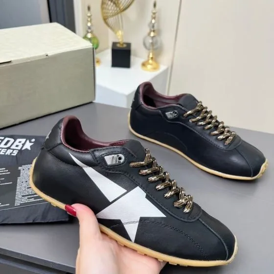 Golden Goose Running Star Black White Gold Burgundy Gum Sneaker BS-87366