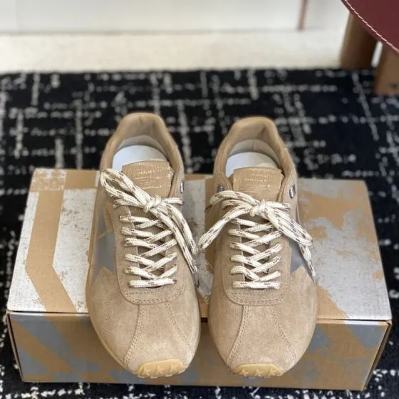 Golden Goose Running Marathon Tan Silver Beige Gum Sneaker BS-87433
