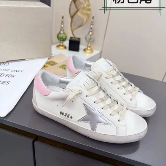 Golden Goose Superstar White Silver Pink Off White Skate Shoe BS-87386