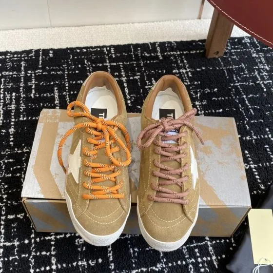 Golden Goose Super Star Tan White Orange Brown Sneaker BS-87412