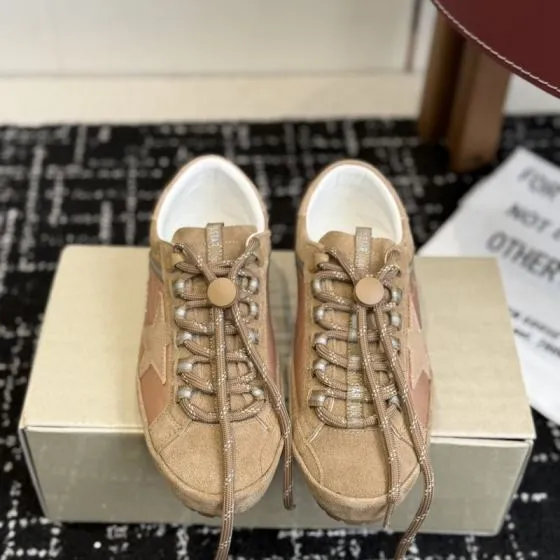 Golden Goose GGDB Star Tan Light Brown White Silver Sneaker BS-87436