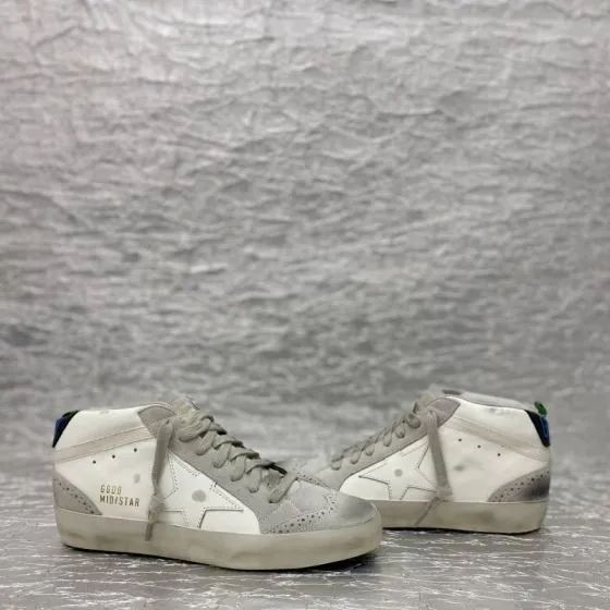 Golden Goose Mid Star white light grey off white black blue skate shoe