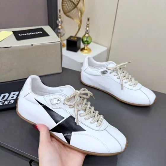 Golden Goose Running Sole White Black Beige Brown Sneaker BS-87363