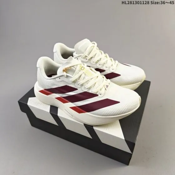 Adidas Adizero Evo SL White Orange Red Off White Burgundy EU 36-45 Running Shoe - Unisex BS-65411