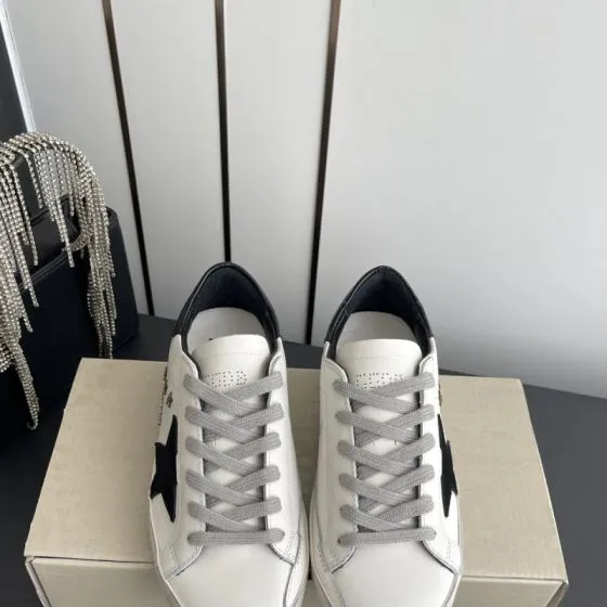 Golden Goose Super Star For Dreamers Only White Black Grey Gold Skate Shoe BS-87486