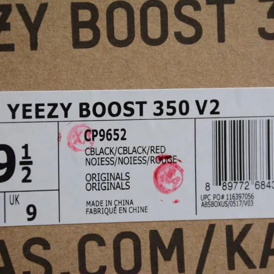 Yeezy 350 V2 CP9652 Black Red Sneaker BS-87540