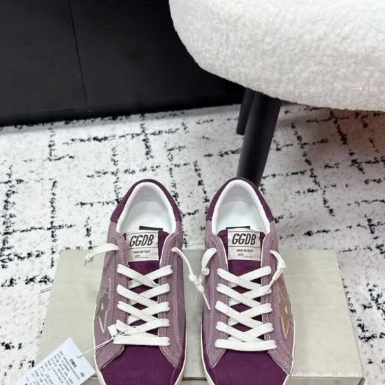 Golden Goose Super Star Purple Mauve Off White Silver EU 37 Skate Shoe - Women s BS-87389