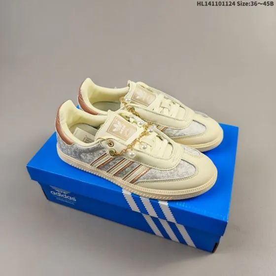 Adidas Samba Vegan OG SPD JR0035 Cream White Rose Gold Silver EU 36-45 Skate Shoe - Unisex BS-65479