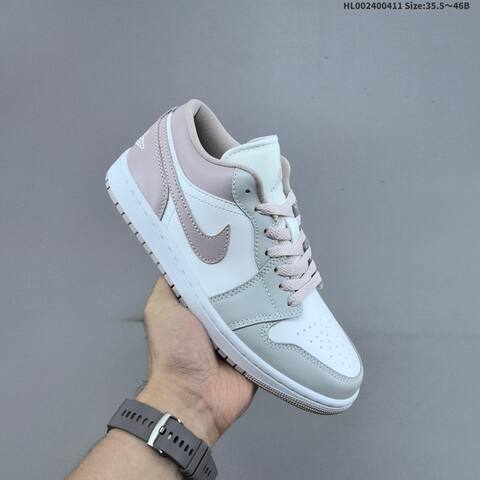 Jordan Air Jordan 1 Low White Light Grey Pink 35 5-46 Basketball - Unisex (BS-66241)