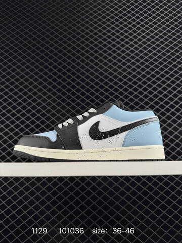 Jordan Air Jordan 1 Low Black White Light Blue Cream EU 36-46 Sneaker - Unisex (BS-80161)