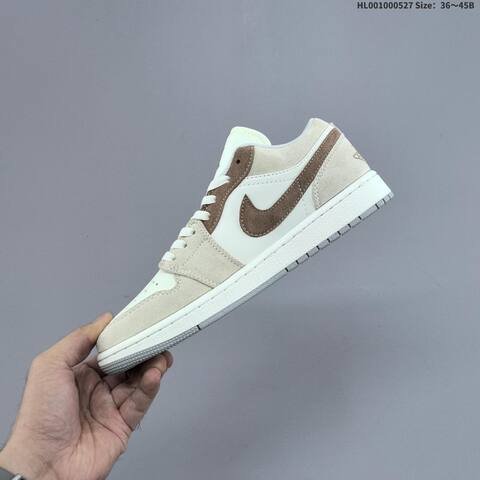 Jordan Air Jordan 1 Low SE White Beige Brown 36 45B Lifestyle - Women's (BS-65854)