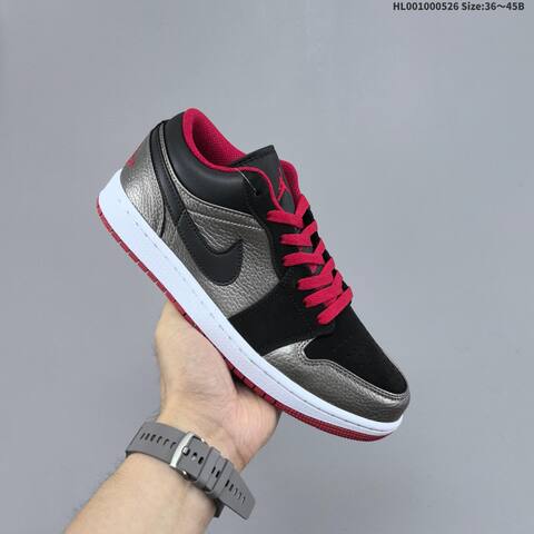 Jordan Air Jordan 1 Low Black Silver Red EU 36-45 Basketball - Unisex BS-65869