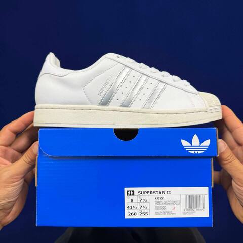 Adidas Superstar II KJ3551 White Silver Metallic Off White EU 41 1 3 Casual - Men's (BS-86960)