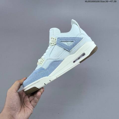Jordan Air Jordan 4 Retro Light Blue Denim White Gum 36 47 5B Basketball - Unisex (BS-67057)