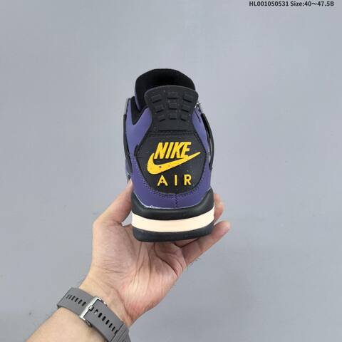 Jordan Air Jordan 4 Retro OG Imperial Purple Black Grey Yellow EU 40-47 5 Basketball - Men's (BS-65837)