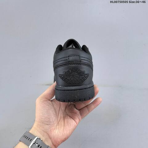 Jordan Air Jordan 1 Low Triple Black 36 46 Casual - Unisex (BS-66041)