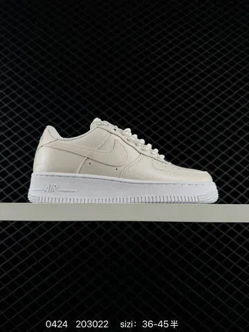 Nike Air Force 1 07 Low Two Colorways 1 Sail Off-white With White Outsole 2 White With Black Patent Leather Swoosh And Heel Accents White Outsole EU 36-45 Half Sizes Available Lifestyle - Unisex BS-71891
