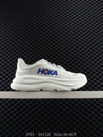 HOKA ONE ONE Bondi 9 White Light Grey Blue Red EU 36-46 Running Shoe Running Sneakers Unisex BS-86579