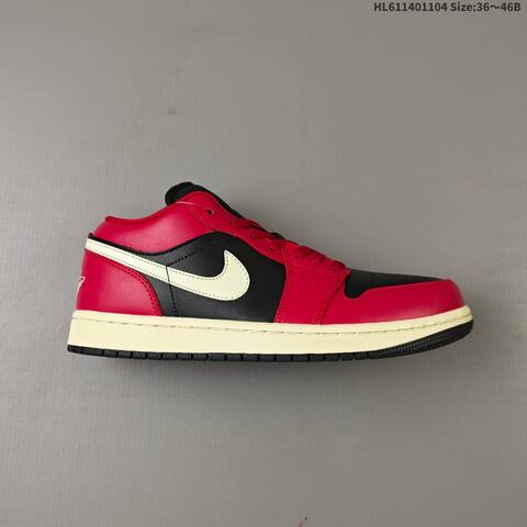 Jordan Air Jordan 1 Low Black Red With Cream Accents EU 36-46 Lifestyle - Unisex (BS-63925)