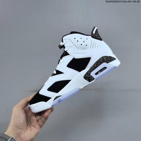Jordan Air Jordan 6 Retro Black White With Speckled Oreo Accents 40 48 5 Basketball - Men's (BS-65968)