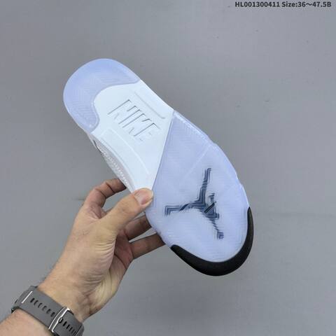 Jordan Air Jordan 5 Retro White Metallic Silver Ice Blue 36 47 5 Basketball - Unisex (BS-66240)
