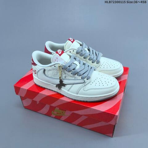 Jordan Travis Scott x Air Jordan 1 Low Sail Red Navy Grey EU 36-45 Casual - Unisex BS-66963