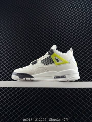 Jordan Air Jordan 4 Retro HJ5990 100 Sail Black Bright Lemon EU 36-47 Basketball Shoe - Unisex (BS-81184)
