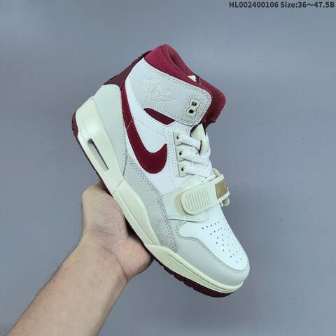 Nike Air Jordan Legacy 312 White Burgundy Cream 36 47 5 Basketball - Unisex (BS-67080)