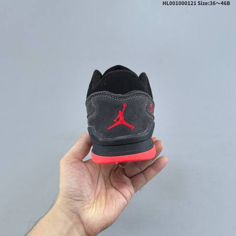 Jordan Air Jordan 4 Retro Flight Court Black Red 36 46B Basketball - Women's (BS-66903)