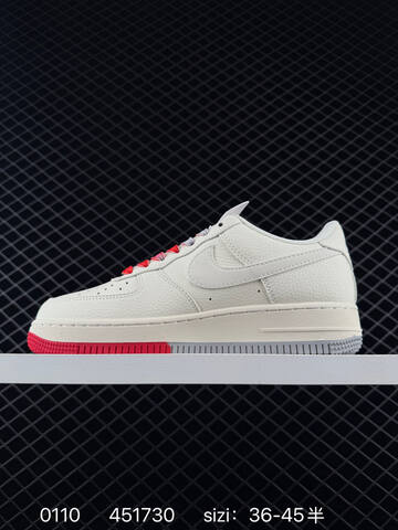 Nike Air Force 1 07 Low White Gray With Red Accents 36-45 Lifestyle - Unisex (BS-73205)