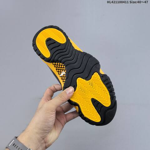 Jordan Air Jordan 11 Retro High Black And Yellow 40 47 Basketball - Men's (BS-66235)