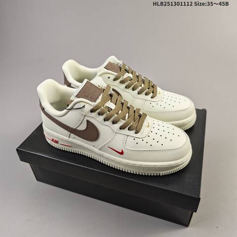 Nike Air Force 1 07 Light Beige Dark Grey Gum Brown EU 35-46 Sneaker - Unisex BS-63826